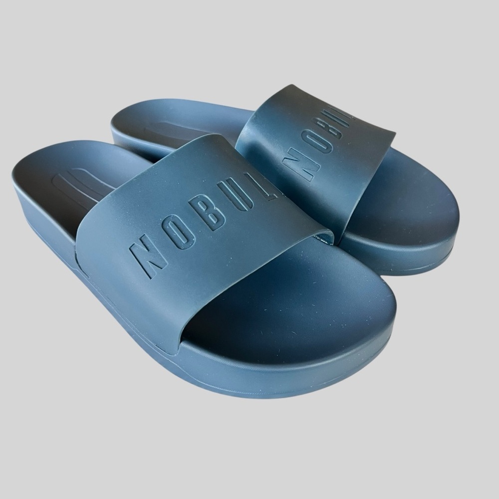 No Bull Slides Sandals Navy Blue Unisex Comfort Slip On